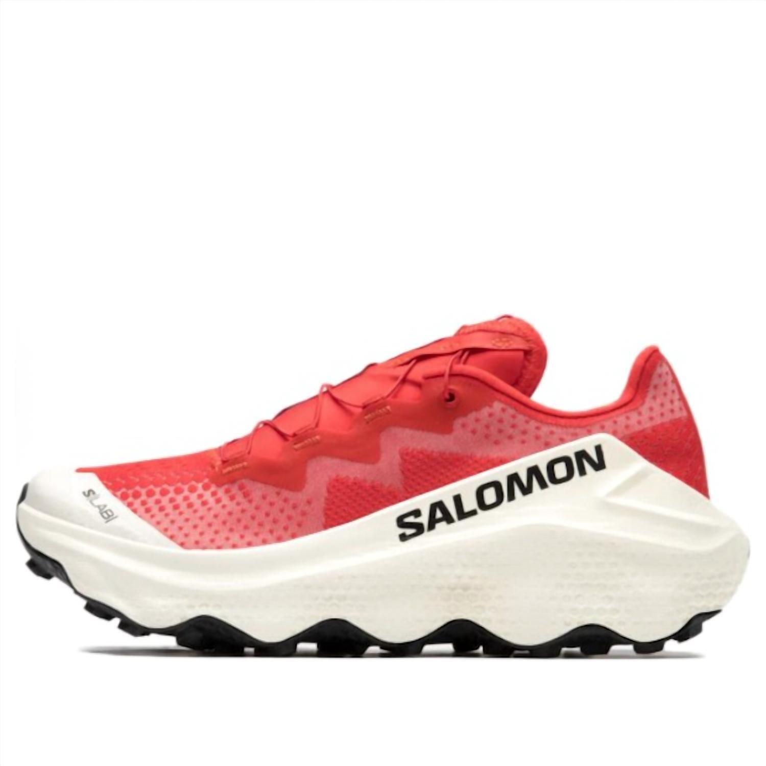 New Salomon Men's S-Lab Ultra Glide Shoes In Fiery Red/ Pompeian Red/ Vanilla Ic